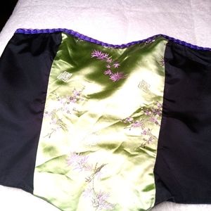 Handmade Corset GORGEOUS Lt Green Purple Silk